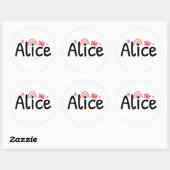 Niedliches Alice-Design Runder Aufkleber (Blatt)
