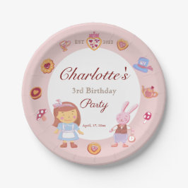 Niedliches Alice' Tee Party Rosa Geburtstag Rosa Pappteller