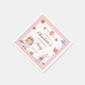 Niedliches Alice' Tee Party Rosa Geburtstag Rosa Serviette (Ecke)