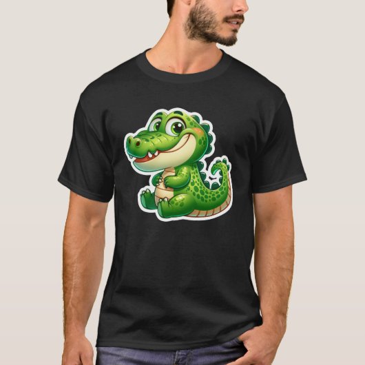 Niedliches Alligator-Design T-Shirt (Vorderseite)
