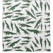 Niedliches Alligator-Krokodil-Muster Duschvorhang (Vorderseite)