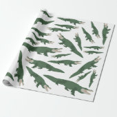 Niedliches Alligator-Krokodil-Muster Geschenkpapier (Ungerollt)