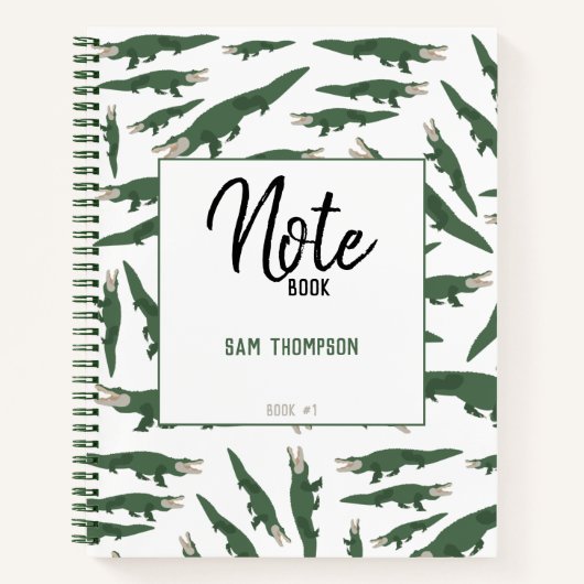 Niedliches Alligator-Krokodil-Muster Notizblock (Vorderseite)