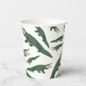 Niedliches Alligator-Krokodil-Muster Pappbecher (Rückseite)