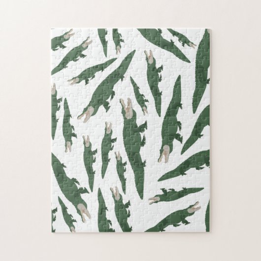 Niedliches Alligator-Krokodil-Muster Puzzle (Vertikal)