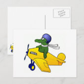 Niedliches Alligator/Krokodil-Zeichen Postkarte (Vorne/Hinten)