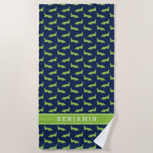 Niedliches Alligator-Muster Kids Strandtuch