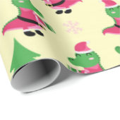 Niedliches Alligator Weihnachtsmuster Geschenkpapier (Rolleneckpunkt)
