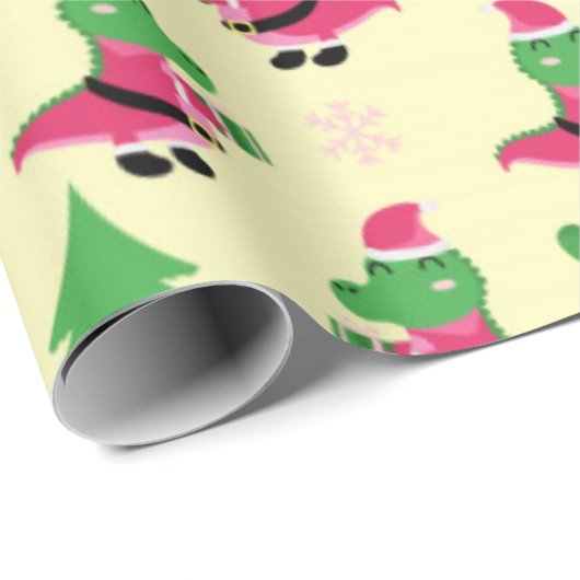 Niedliches Alligator Weihnachtsmuster Geschenkpapier (Rolleneckpunkt)