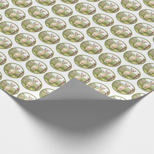Niedliches Alpaca Baby Geschenkpapier (Ecke)