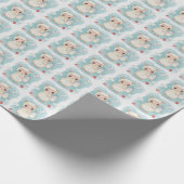 Niedliches Alpaca Baby Pastell Wasserfarben Muster Geschenkpapier (Ecke)