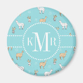 Niedliches Alpaca Llama Cactus Pattern Magnet (Vorne)