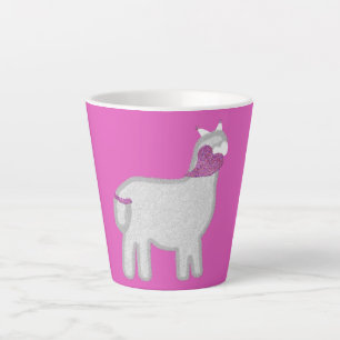 Niedliches Alpaca mit Glitzer Milchtasse