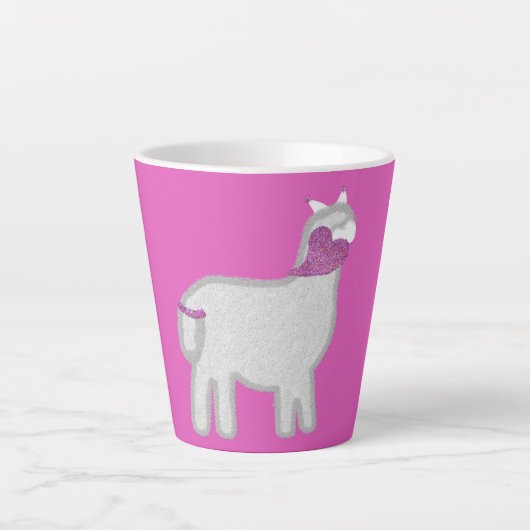 Niedliches Alpaca mit Glitzer Milchtasse (Vorderseite)