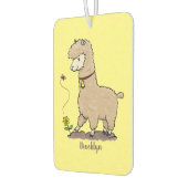 Niedliches Alpaca mit Schmetterling-Cartoon Autolufterfrischer (Links)