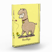 Niedliches Alpaca mit Schmetterling-Cartoon Fotoblock (Links)