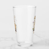 Niedliches Alpaca mit Schmetterling-Cartoon Glas (Rechts)