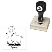 Niedliches Alpaca mit Schmetterling-Cartoon Gummistempel (Stempel)