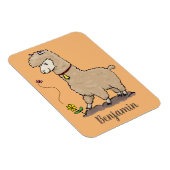 Niedliches Alpaca mit Schmetterling-Cartoon Magnet (Rechte Seite)