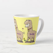Niedliches Alpaca mit Schmetterling-Cartoon Milchtasse (Rechte Ecke)
