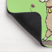 Niedliches Alpaca mit Schmetterling-Cartoon Mousepad (Ecke)