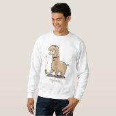 Niedliches Alpaca mit Schmetterling-Cartoon Sweatshirt (Vorne ganz)