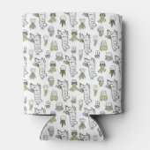 Niedliches Alpaca- und Cactus-Muster Dosenkühler (Rückseite)