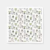 Niedliches Alpaca- und Cactus-Muster Serviette (Vorderseite)