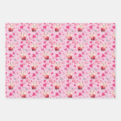 Niedliches Alpaca Valentine Day Wrapping Paper Geschenkpapier Set (Vorderseite)