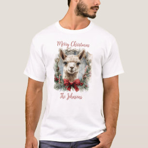 Niedliches Alpaca Weihnachtsfest Tshirt Shirt Top