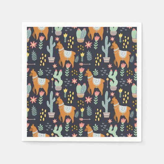 Niedliches Alpacas-Muster Serviette (Vorderseite)