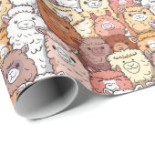 Niedliches Alpacas Wrapping Paper Geschenkpapier (Rolleneckpunkt)
