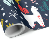 Niedliches Alpaka Geschenkpapier (Rolleneckpunkt)