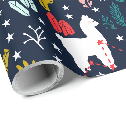 Niedliches Alpaka Geschenkpapier (Rolleneckpunkt)