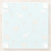 Niedliches Alpaka-Lama-Kaktus-Muster Glasuntersetzer (Rückseite)