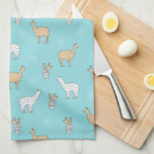 Niedliches Alpaka-Lama-Kaktus-Muster Küchentuch (Viertel Falte)
