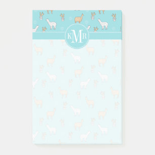 Niedliches Alpaka-Lama-Kaktus-Muster Post-it Klebezettel