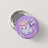 Niedliches Alpaka mit kawaii-Schießstar Button (Vorne & Hinten)