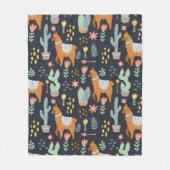 Niedliches Alpaka-Muster Fleecedecke (Vorderseite)