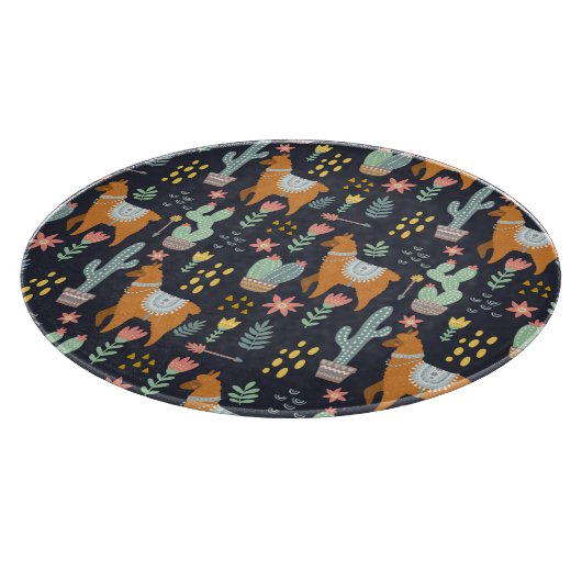 Niedliches Alpaka-Muster Schneidebrett (Ecke)