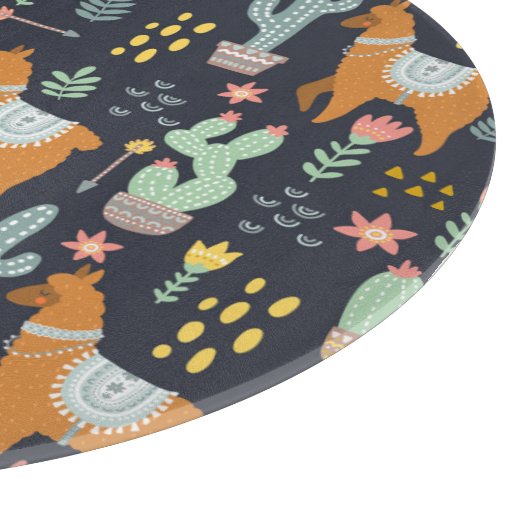 Niedliches Alpaka-Muster Schneidebrett (Ecke)