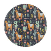 Niedliches Alpaka-Muster Schneidebrett (Vorderseite)