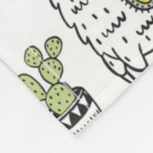 Niedliches Alpaka-u. Kaktus-Muster Fleecedecke (Ecke)