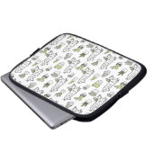 Niedliches Alpaka-u. Kaktus-Muster Laptopschutzhülle (Vorne Knopf)