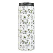 Niedliches Alpaka-u. Kaktus-Muster Thermosbecher (Rückseite)