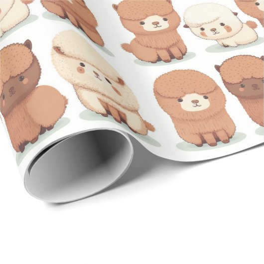 niedliches Alpakapapier Geschenkpapier (Rolleneckpunkt)