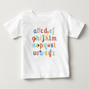 Niedliches Alphabet Baby T-shirt