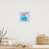 Niedliches Alphabet Elephant Baby Kinderzimmer dru Poster (Küche)