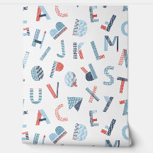 Niedliches Alphabet in rot-weiß