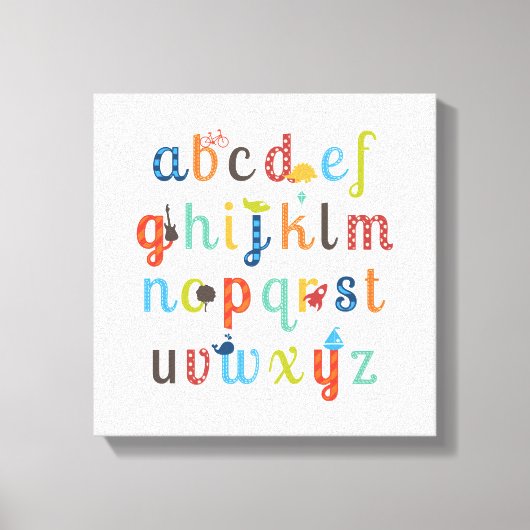 Niedliches Alphabet Leinwanddruck (Vorderseite)